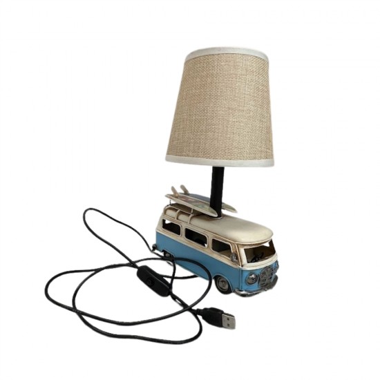 Metal & Linen Craft Lamp (USB cable) 2/A 17x12x20cm