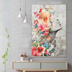 Hand Painted Canvas Print in Frame 82.5x122.5x4.5cm