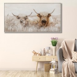 Hand Painted Canvas Print in Frame 122.5x62.5x4.5cm